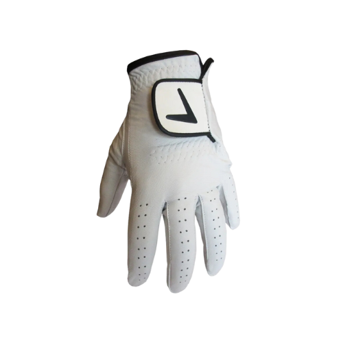 White Cabretta Full Leather Golf Glove - White